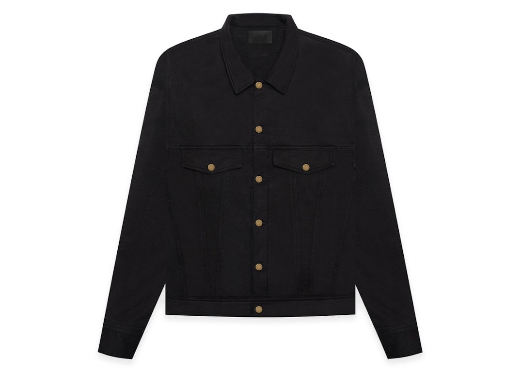 Pre-owned Fear Of God French Terry Trucker Jacket Black