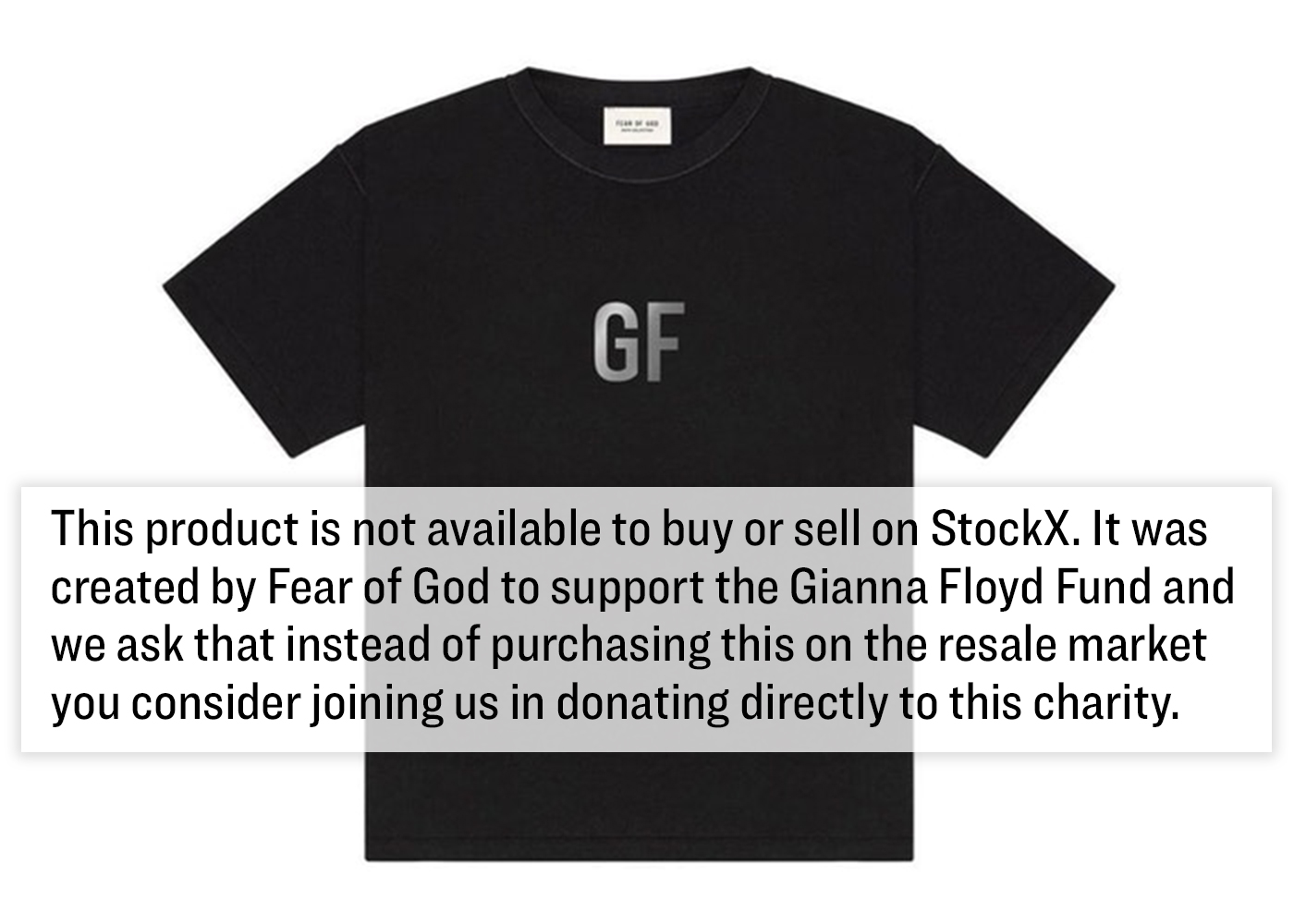 FEAR OF GOD GF T-Shirt Black Men's - SS20 - US