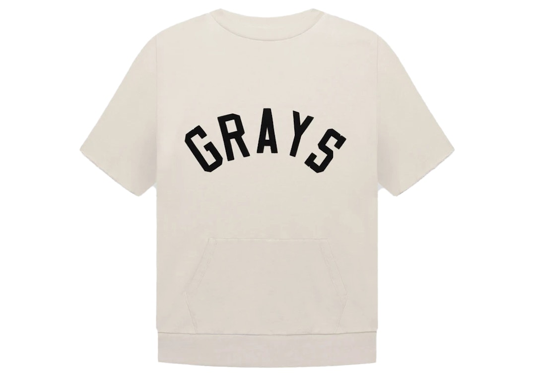 Pre-owned Fear Of God Grays 3/4 Sleeve Sweatshirt Concrete White