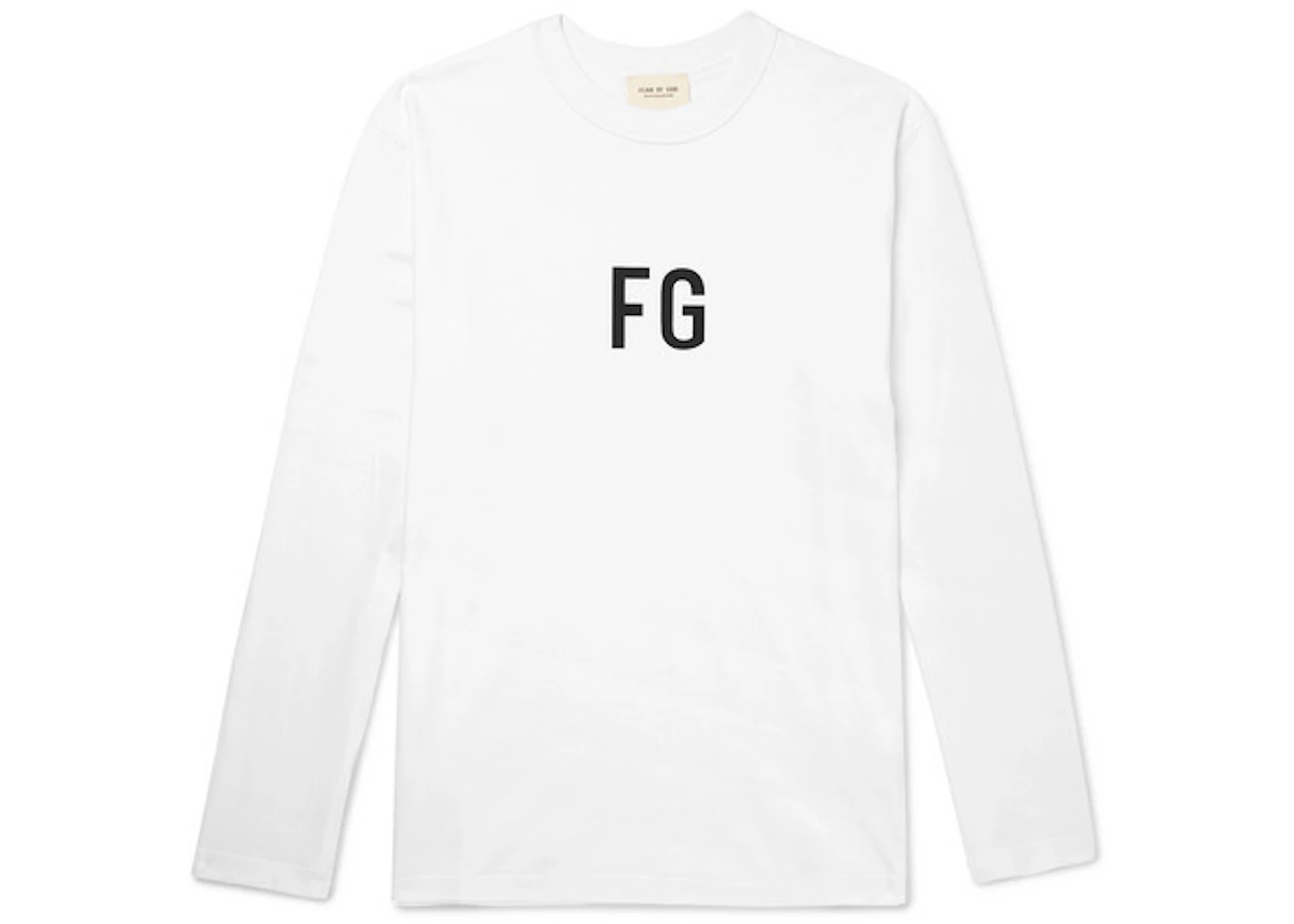 FEAR OF GOD Long Sleeve 'FG' T-shirt White/Black - SIXTH 