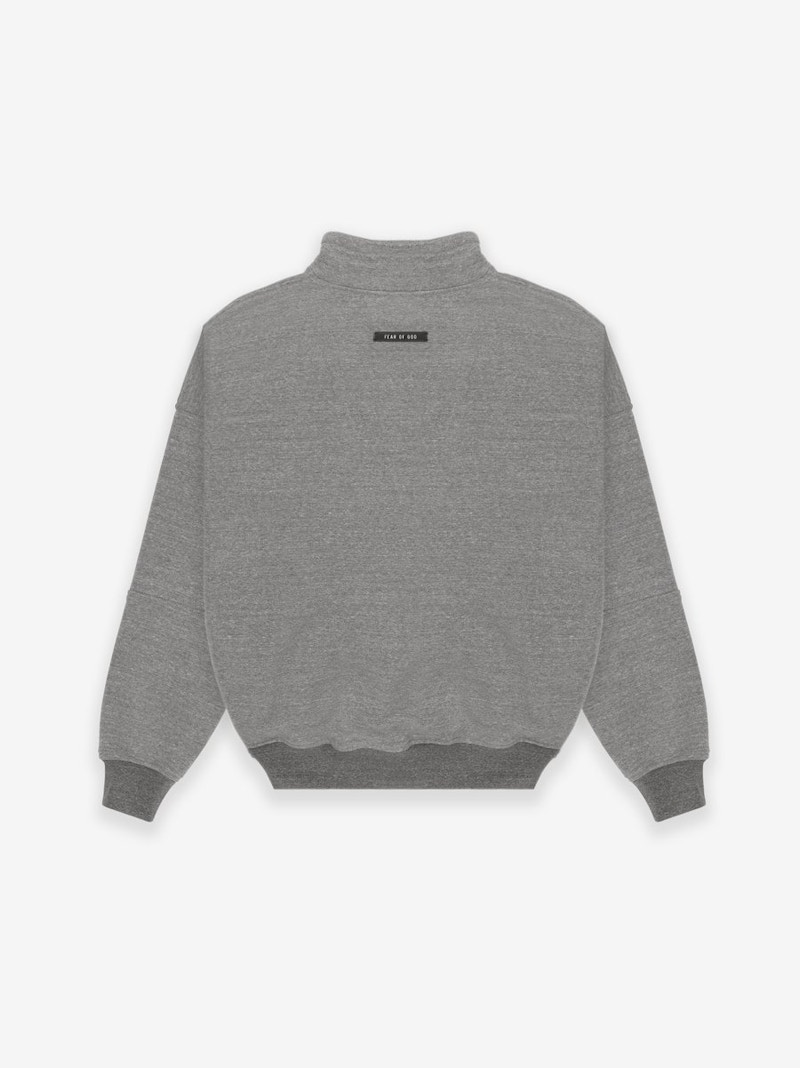 FEAR OF GOD Mock Neck 'FG' Pullover Sweatshirt Heather Grey/Black 