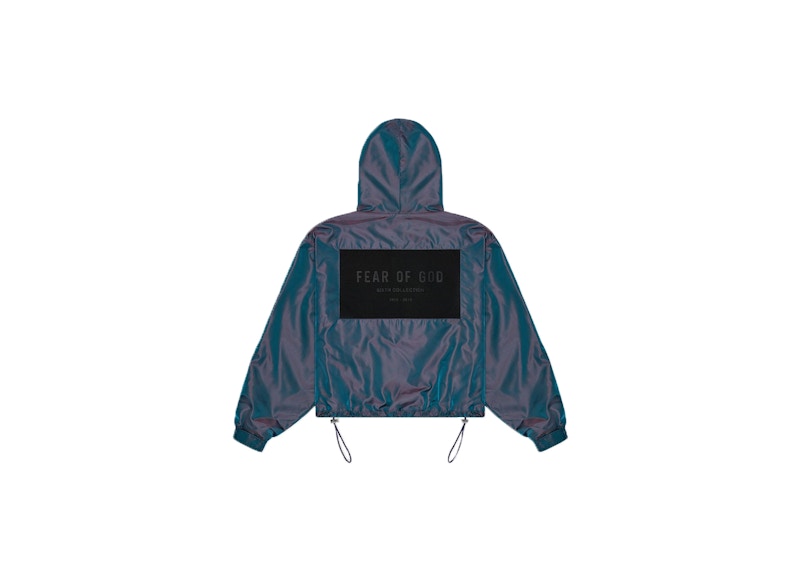 FEAR OF GOD Nylon Full Zip Hoodie Blue Iridescent - Sixth