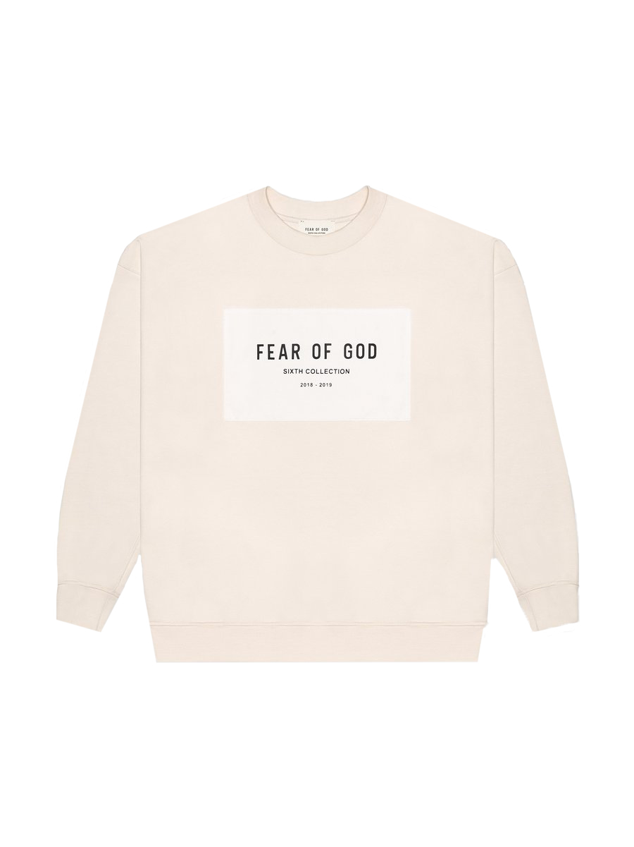 FEAR OF GOD Patch Logo Crewneck Sweatshirt Cream/Cream