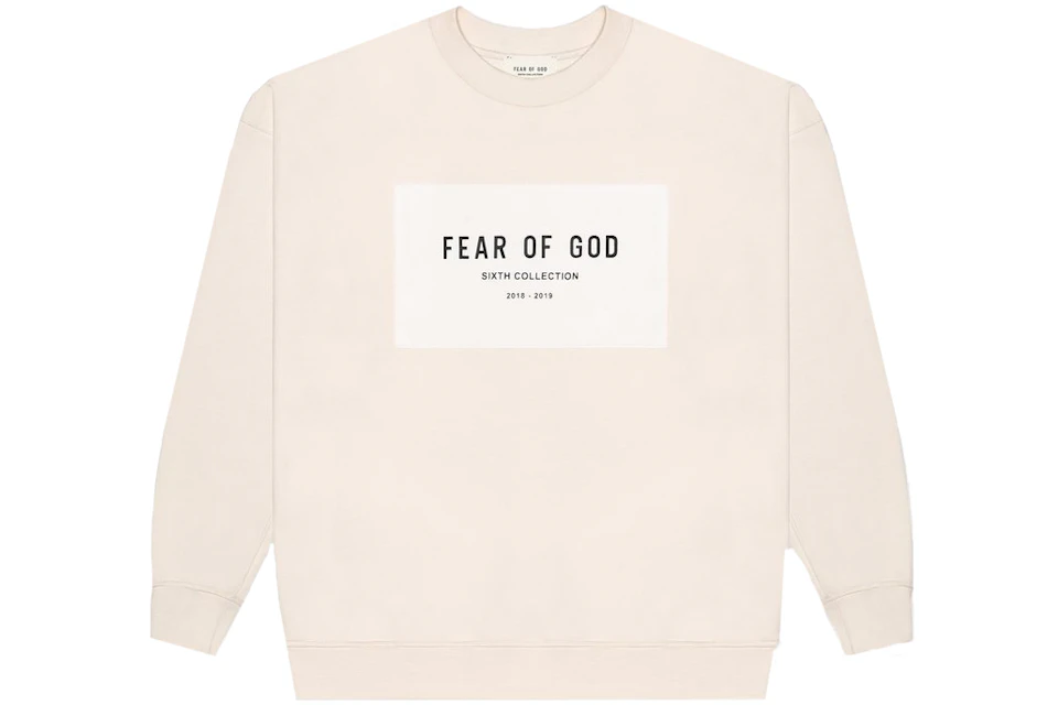 FEAR OF GOD Patch Logo Crewneck Sweatshirt Cream/Cream
