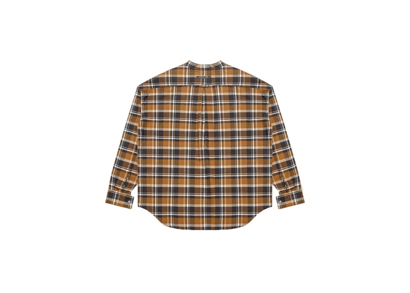 FEAR OF GOD Plaid Pullover Henley Brown - Sixth Collection - US