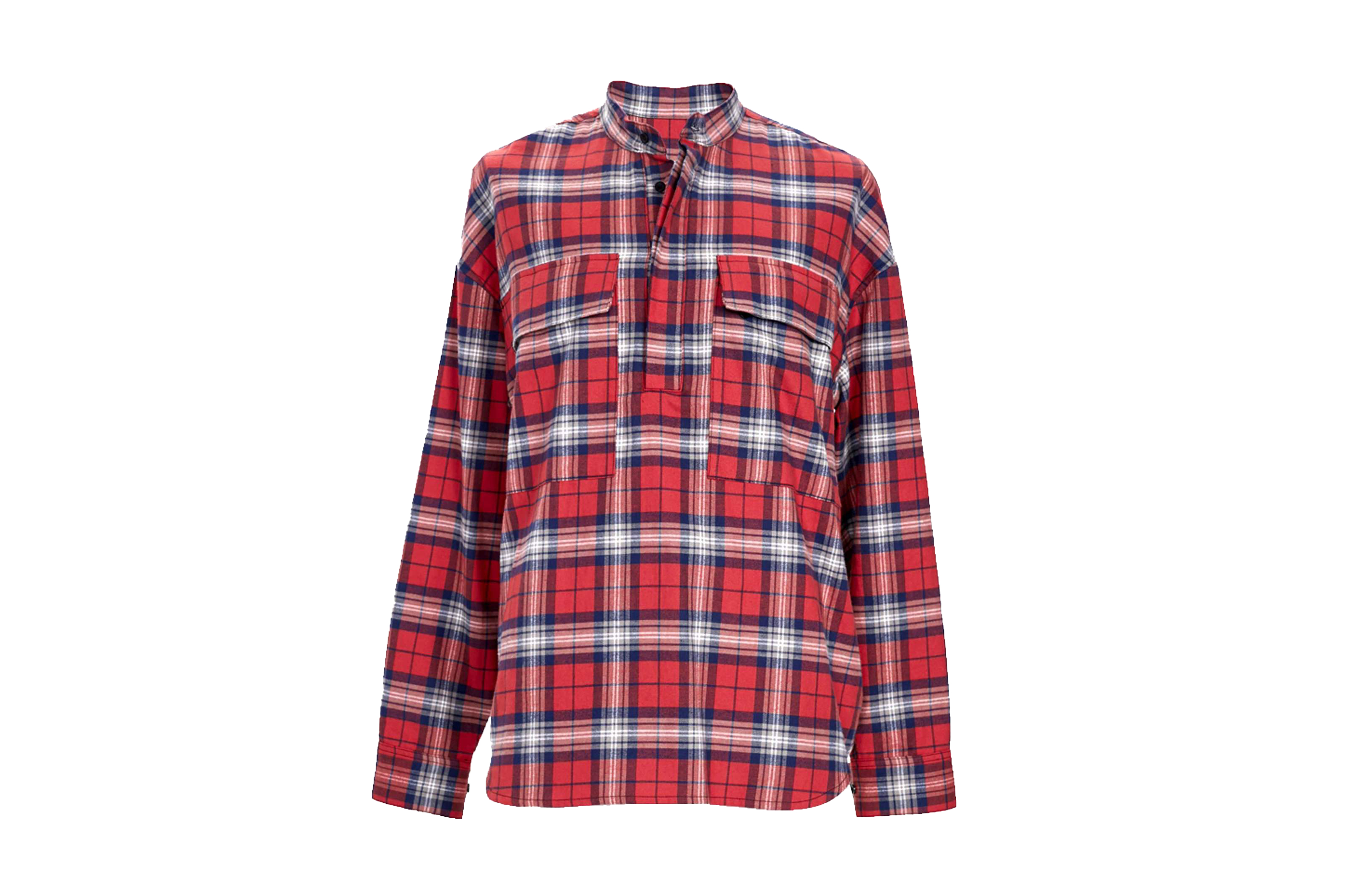Fear of God PLAID PULLOVER HENLEY RED