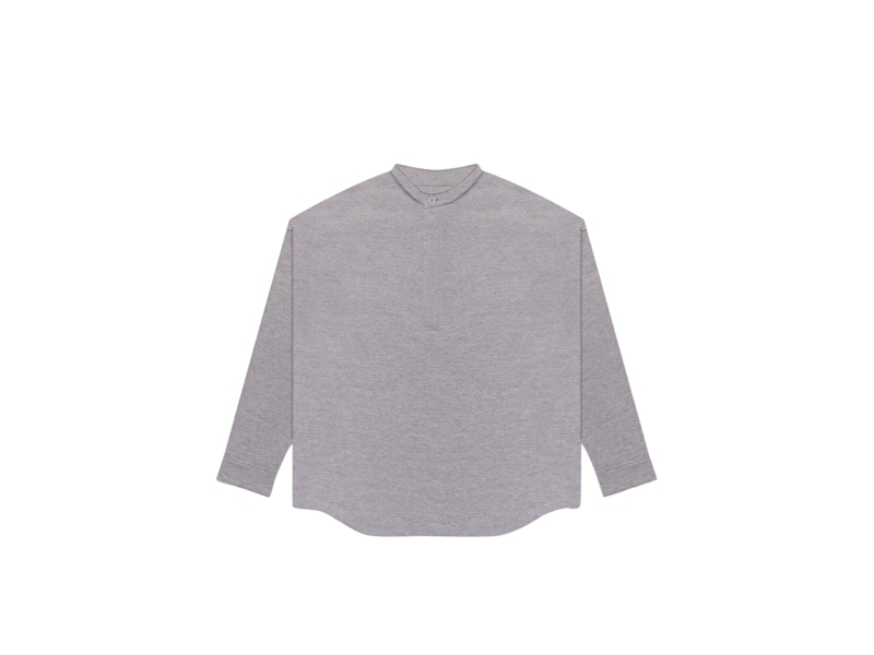 FEAR OF GOD Pullover Henley Shirt Heather Grey - SIXTH COLLECTION - US