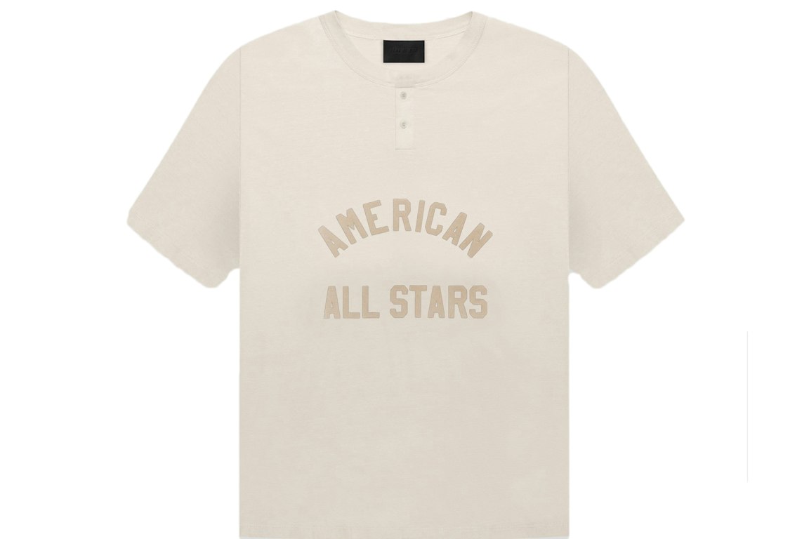 Pre-owned Fear Of God Seventh Collection All Star Henley Tee Vintage Concrete White/stone