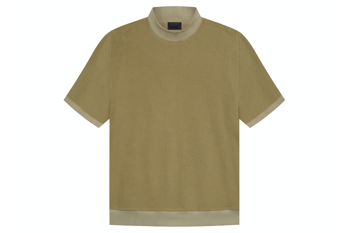 Pre-owned Fear Of God Seventh Collection Inside Out Mock Neck Sweatshirt Army