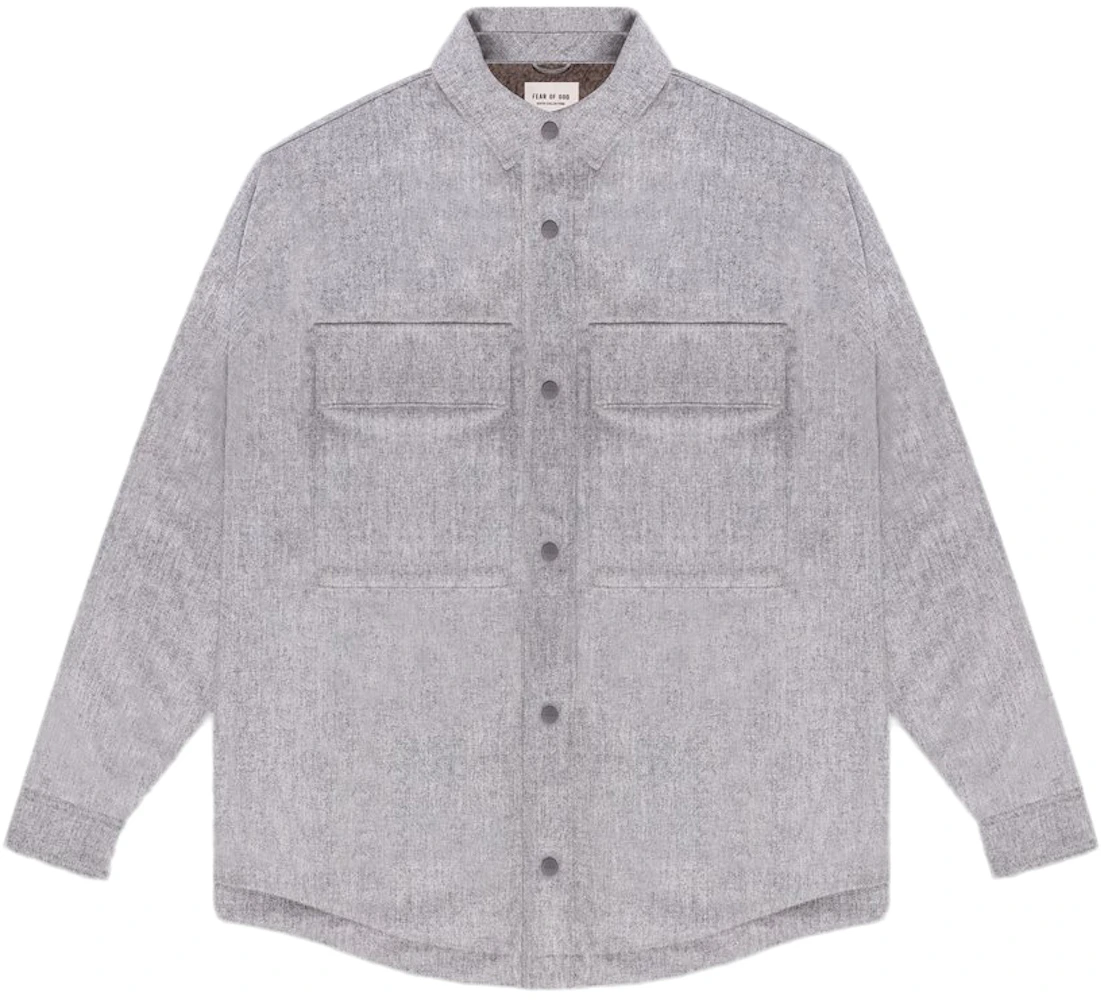 FEAR OF GOD Sherpa Lined Shirt Jacket Heather Grey - SIXTH COLLECTION - GB