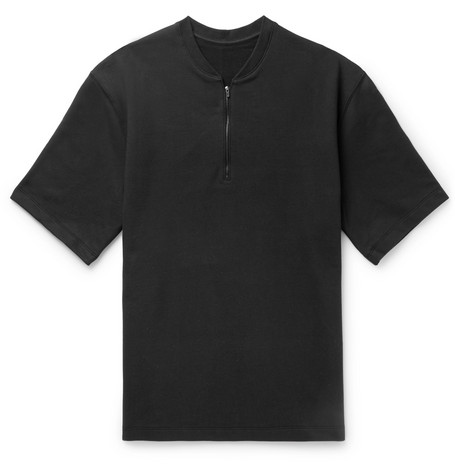 FEAR OF GOD Short Sleeve Half Zip Henley T-shirt Black - SIXTH