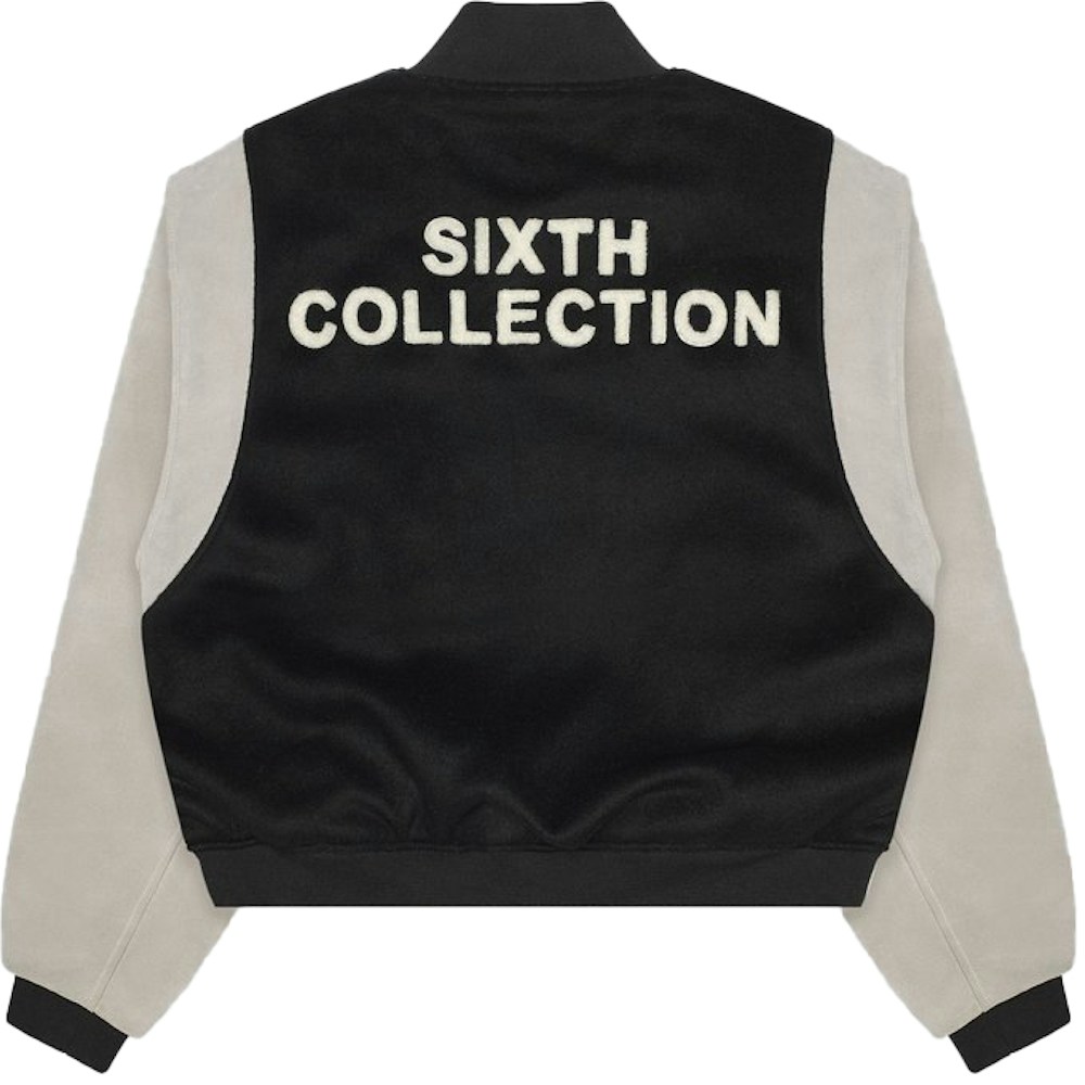 FEAR OF GOD Sixth Collection Paneled Varsity Jacket Black/Grey - SIXTH
