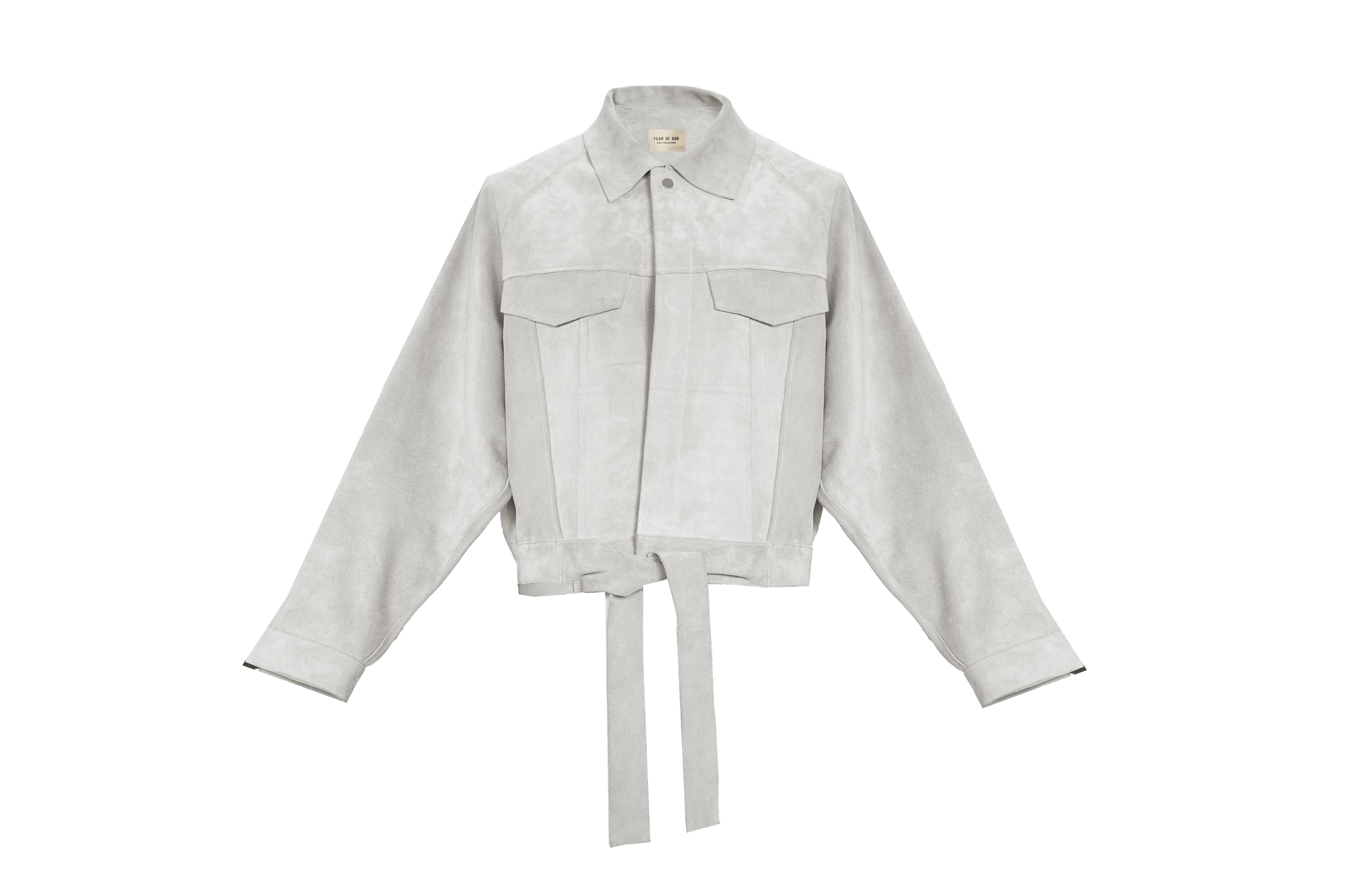 FEAR OF GOD Suede Trucker Jacket God Grey Men's - SIXTH COLLECTION ...