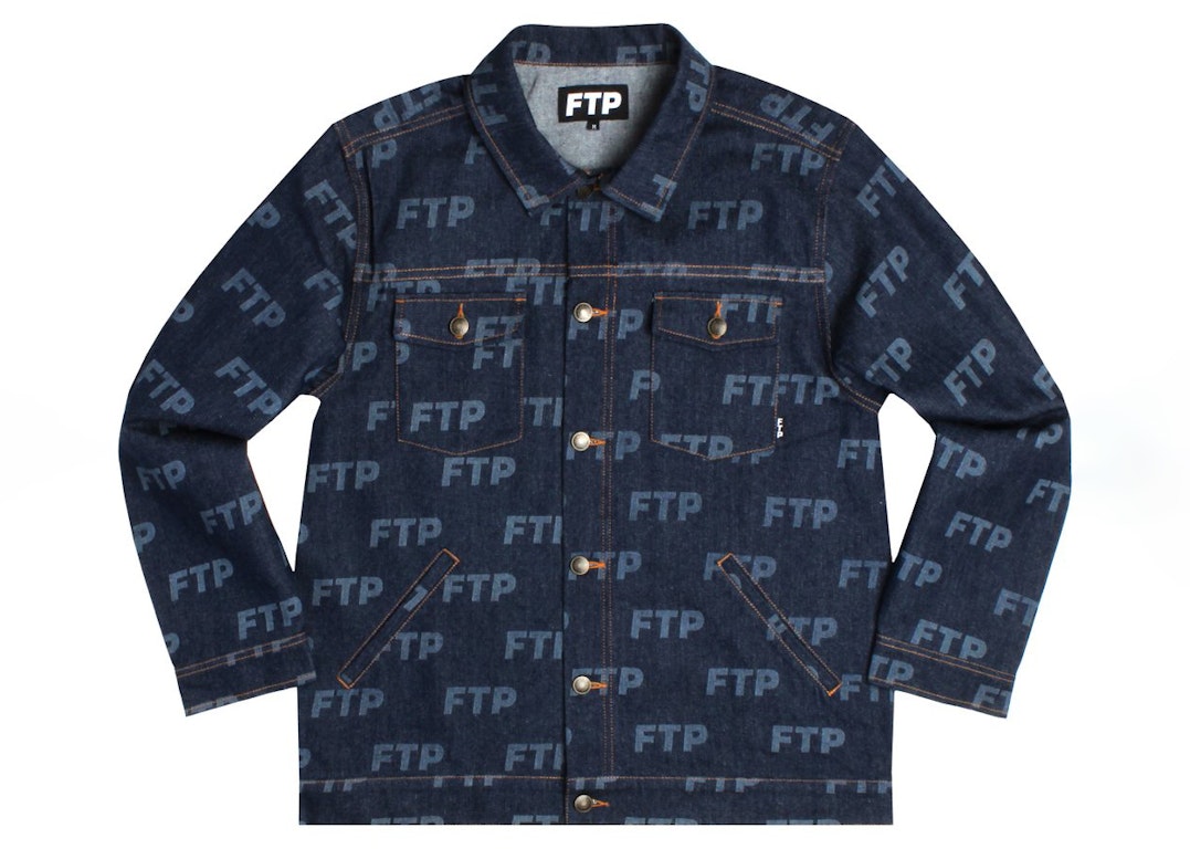 Pre-owned Ftp All Over Denim Jacket Indigo