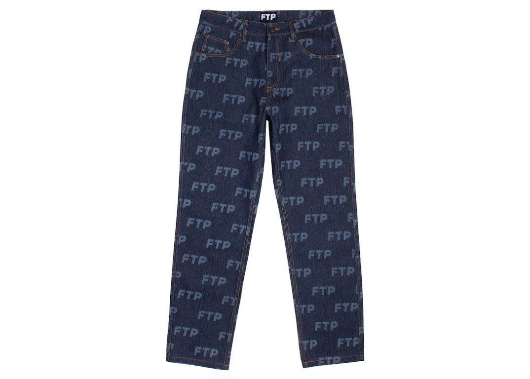 Pre-owned Ftp All Over Denim Pant (fw21) Indigo