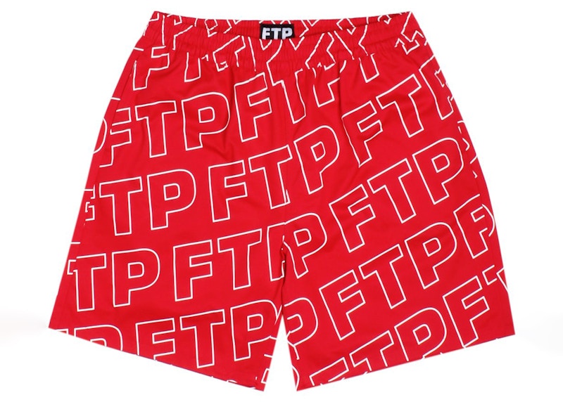 FTP All Over Outline Logo Short Red Men's - FW21 - US