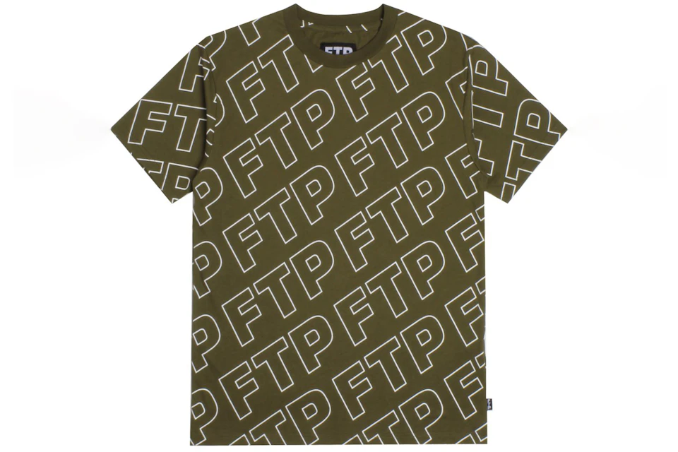 FTP All Over Outline Logo Tee Olive