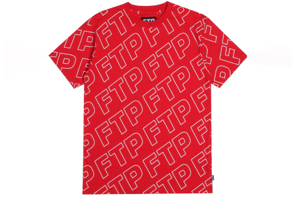 FTP All Over Outline Logo Tee Red