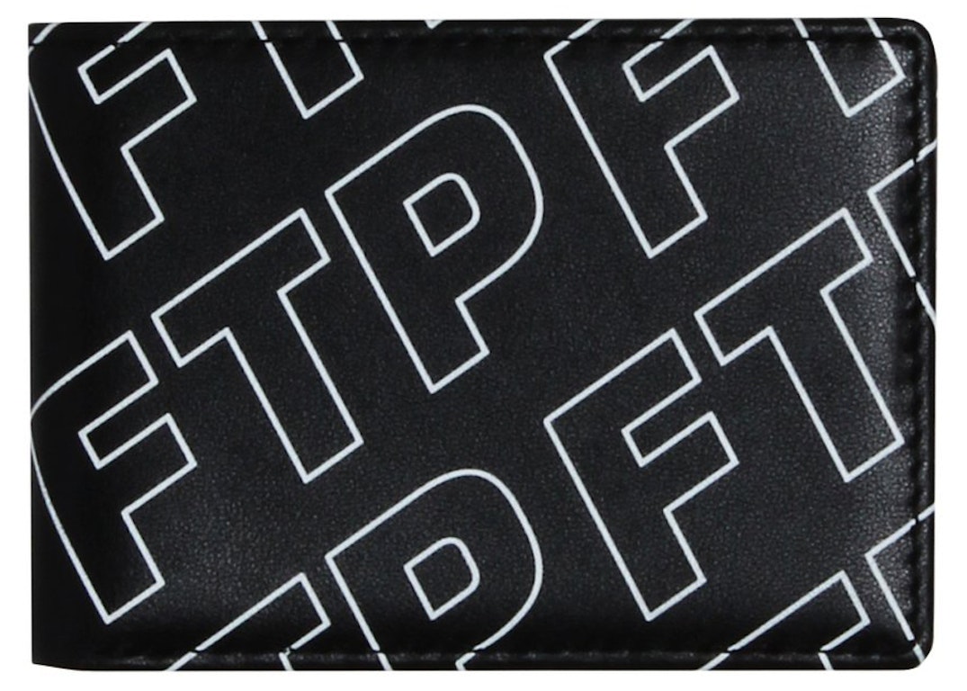 Pre-owned Ftp All Over Outline Logo Wallet Black