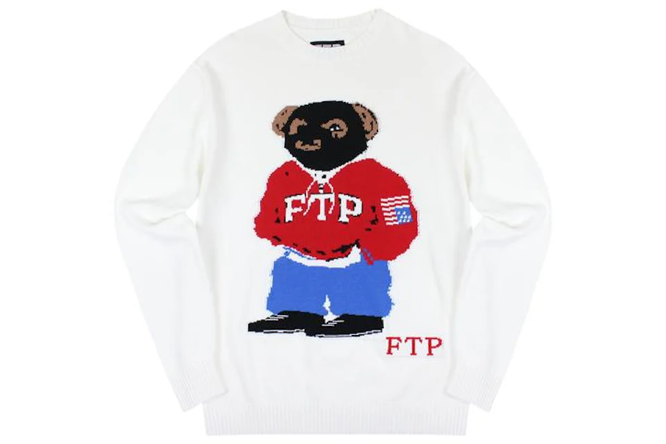 FTP Bear Knit Sweater White