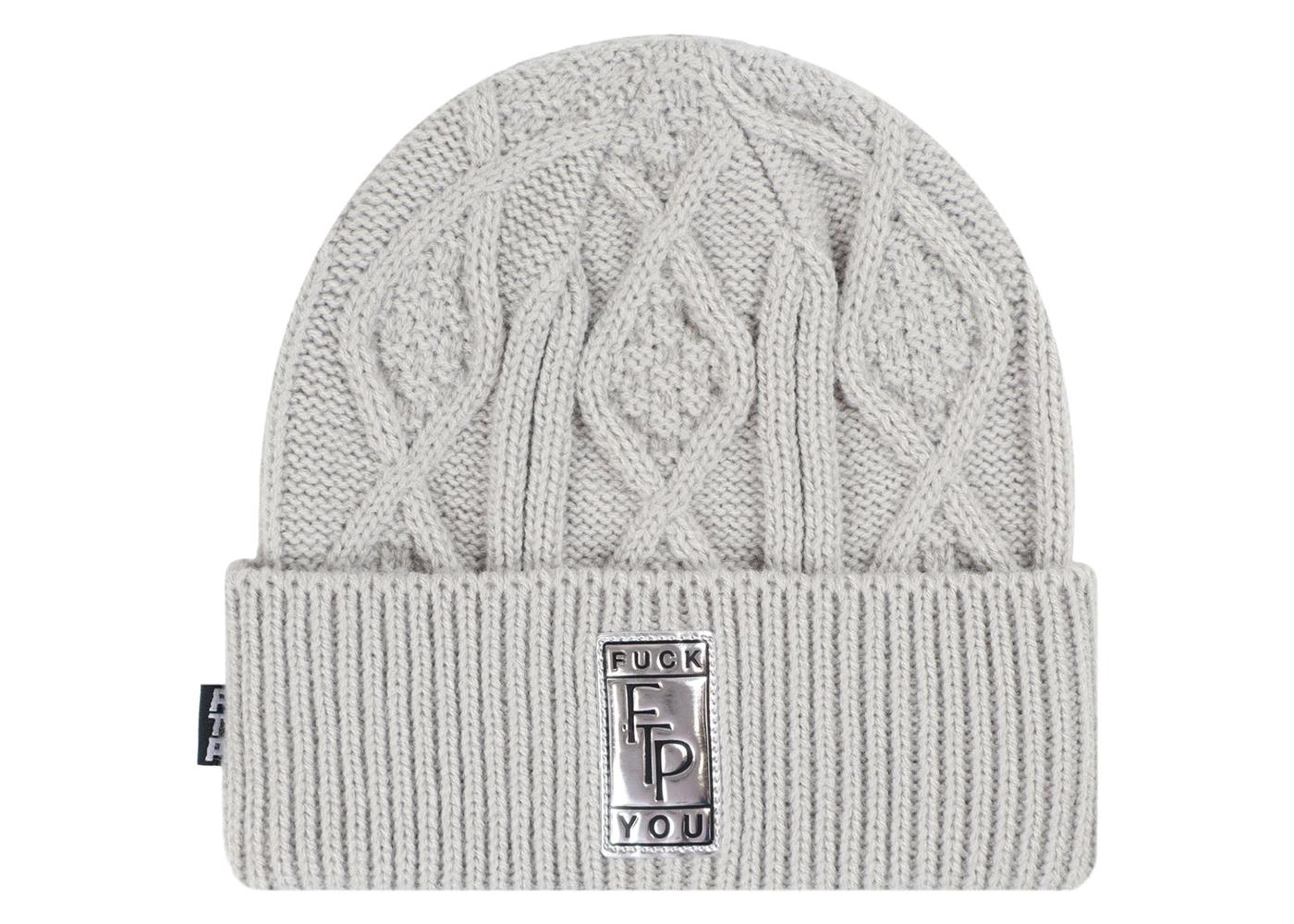 FTP Big Body Cable Knit Beanie Heather Grey