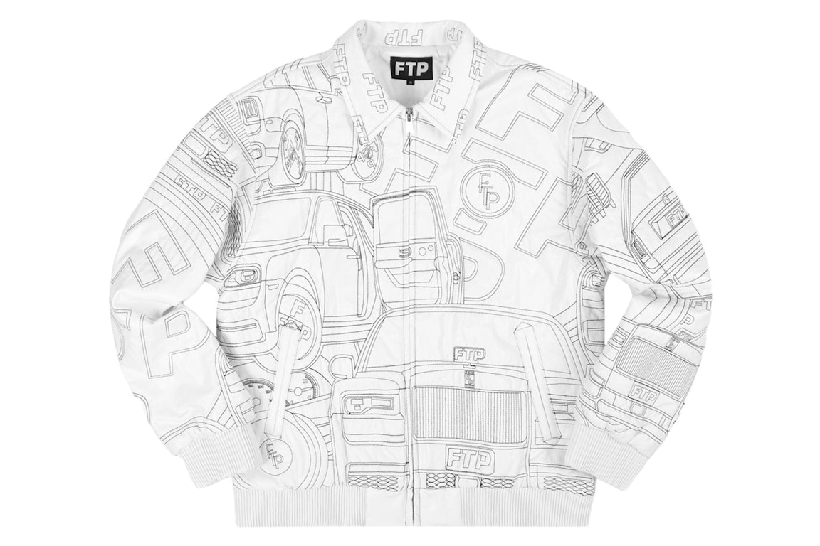 Pre-owned Ftp Big Body Leather Jacket White