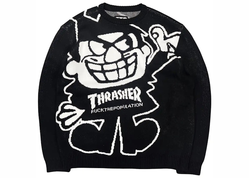 Pre-owned Ftp Men's  Boris Knit Sweater In Black