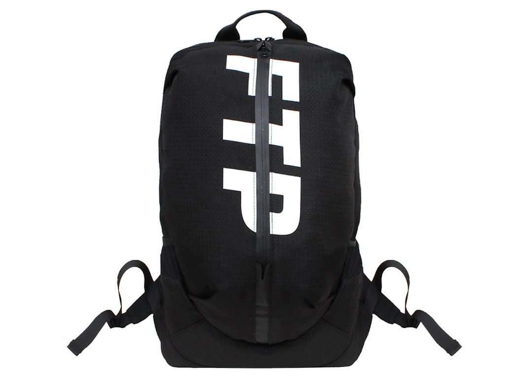 Pre-owned Ftp Center Zip Logo Backpack Black