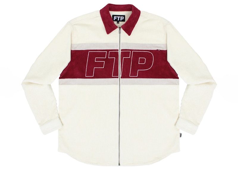 FTP Corduroy Logo Zip Up Cream - SS22 男装- CN