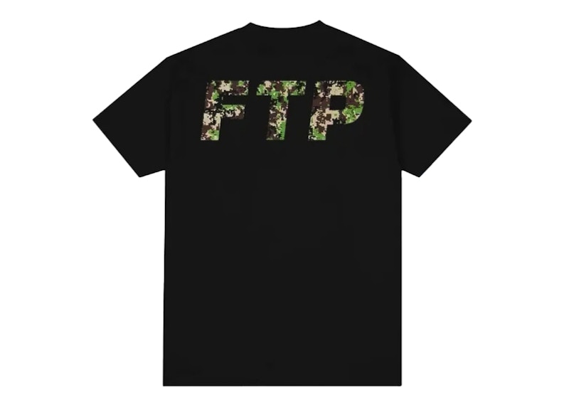 FTP Digital Camo Logo Tee Black Men's - FW24 - US