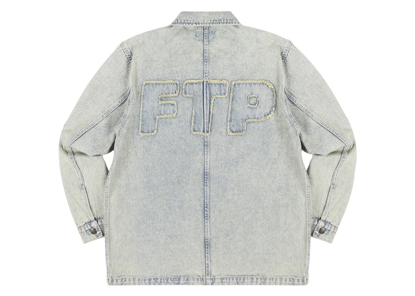 FTP Frayed Denim Logo Chore Jacket Dirt Wash