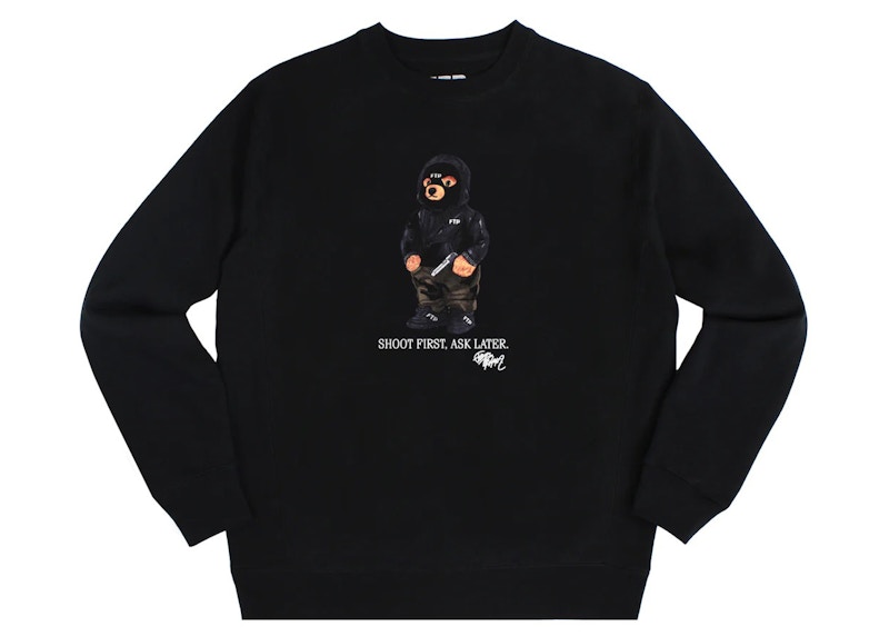 FTP Hooded Bear Crewneck Black