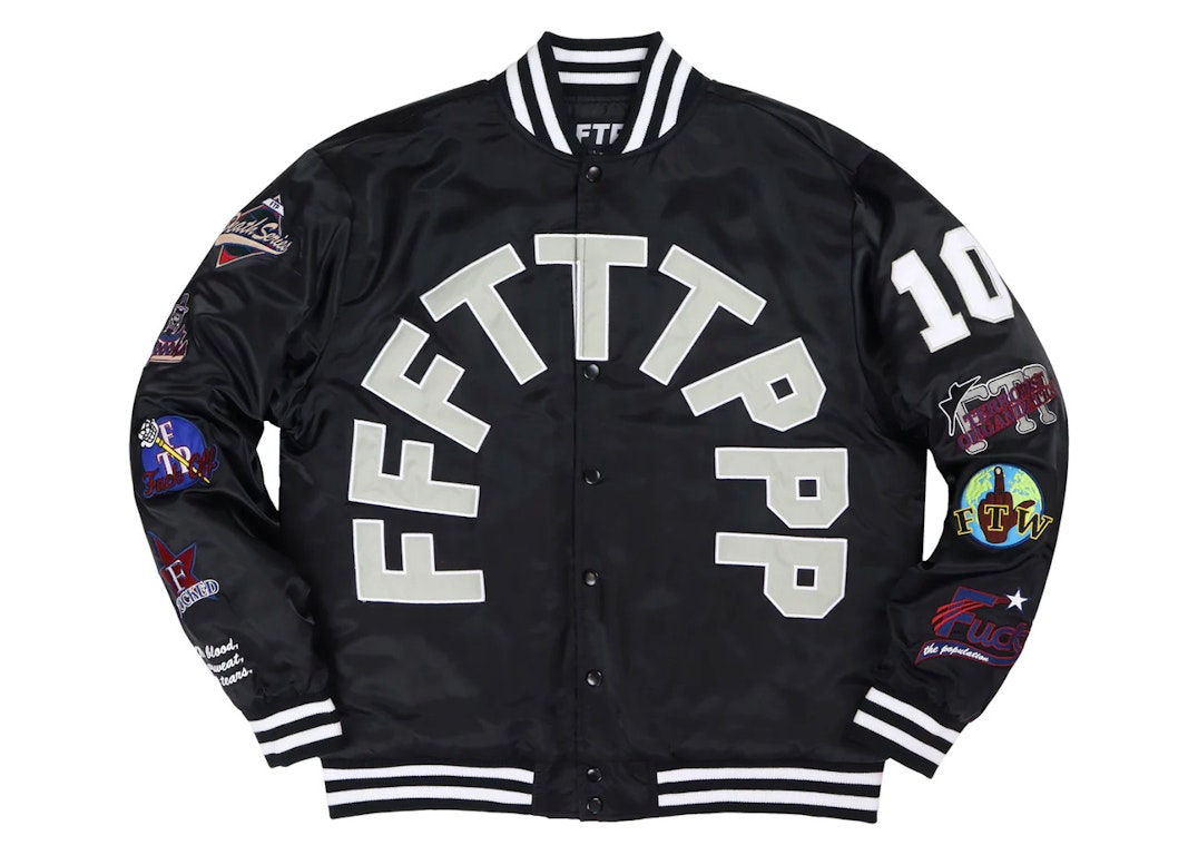 Pre-owned Ftp League Varsity Jacket Black
