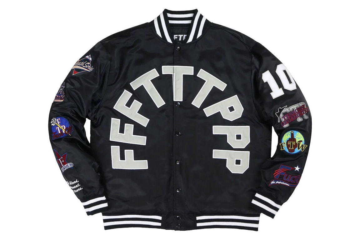 Pre-owned Ftp League Varsity Jacket Black