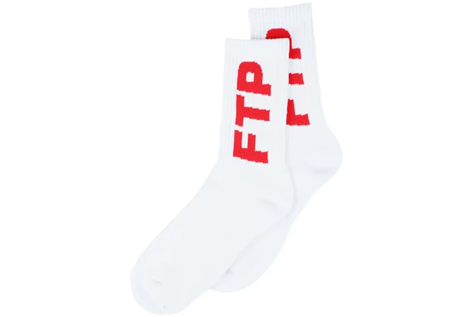 FTP Logo Socks White/Red
