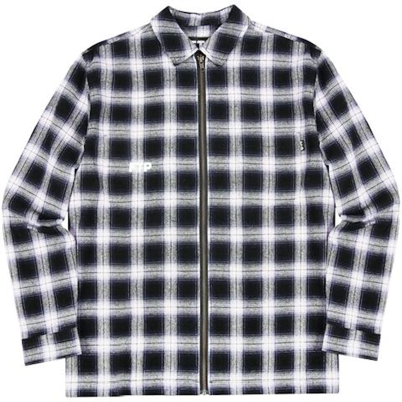 Supreme Plaid Zip Up L/S Polo Blue - FW20 Men's - US