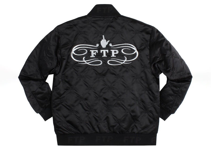 FTP Quilted Satin Bomber Jacket Black - FW21 Men's - US