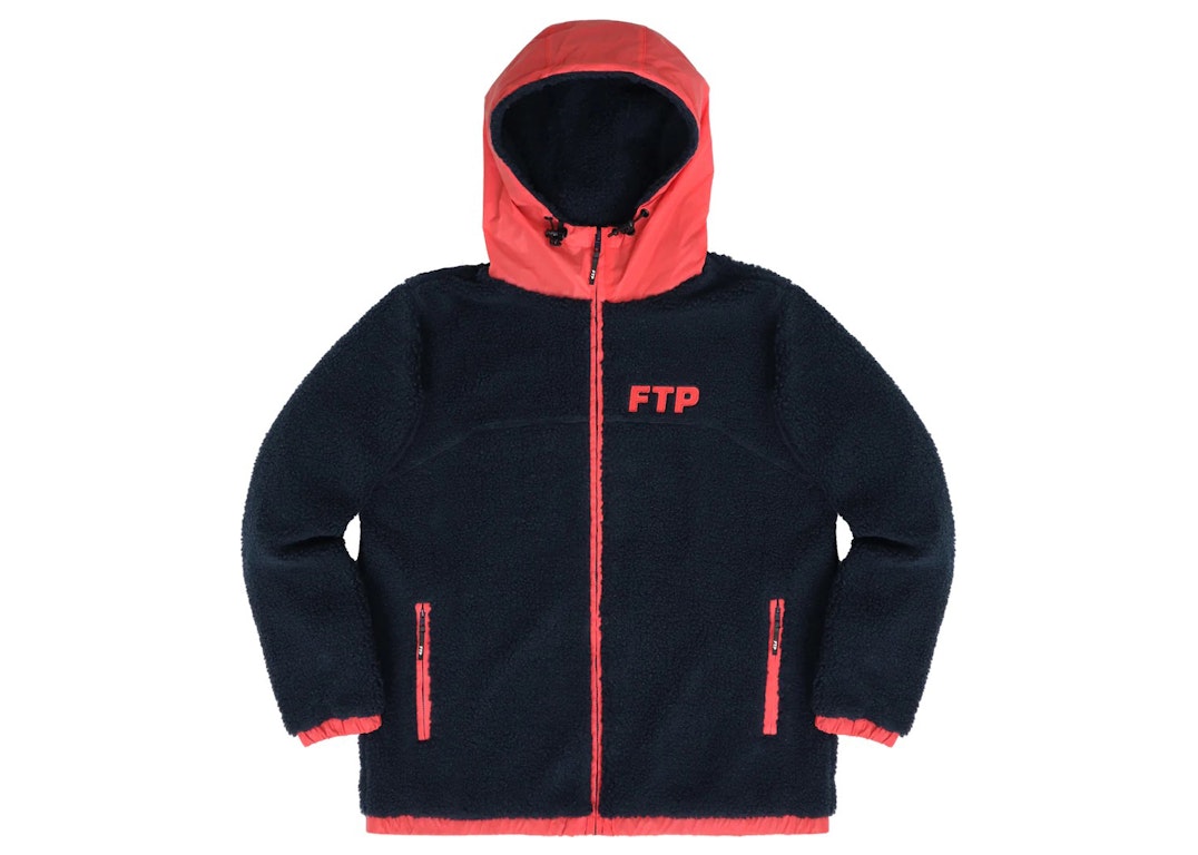 Pre-owned Ftp Reflective Polar Fleece Jacket Navy