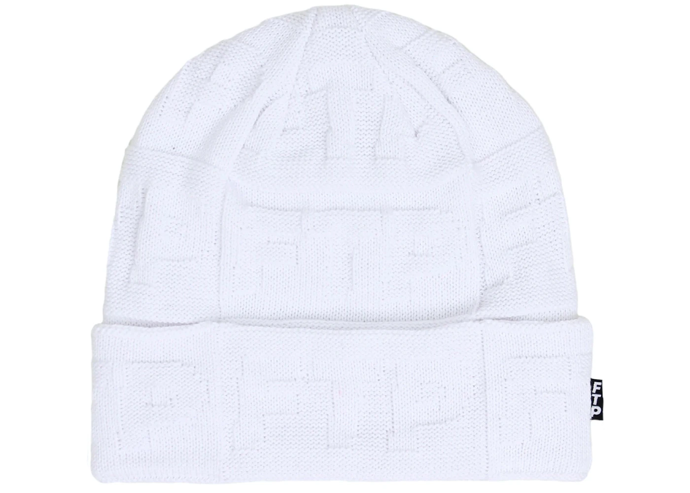 FTP Repeat Logo Knit Beanie White - SS22 - US