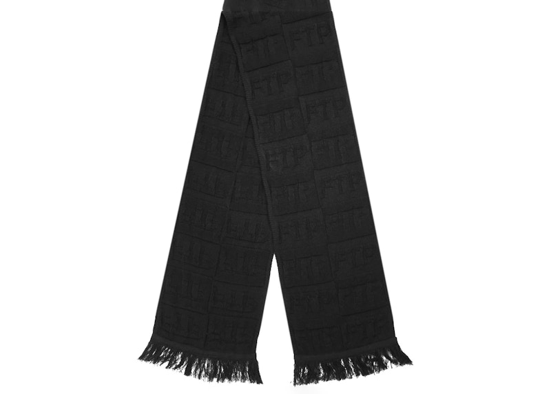 FTP Repeat Logo Knit Scarf Black