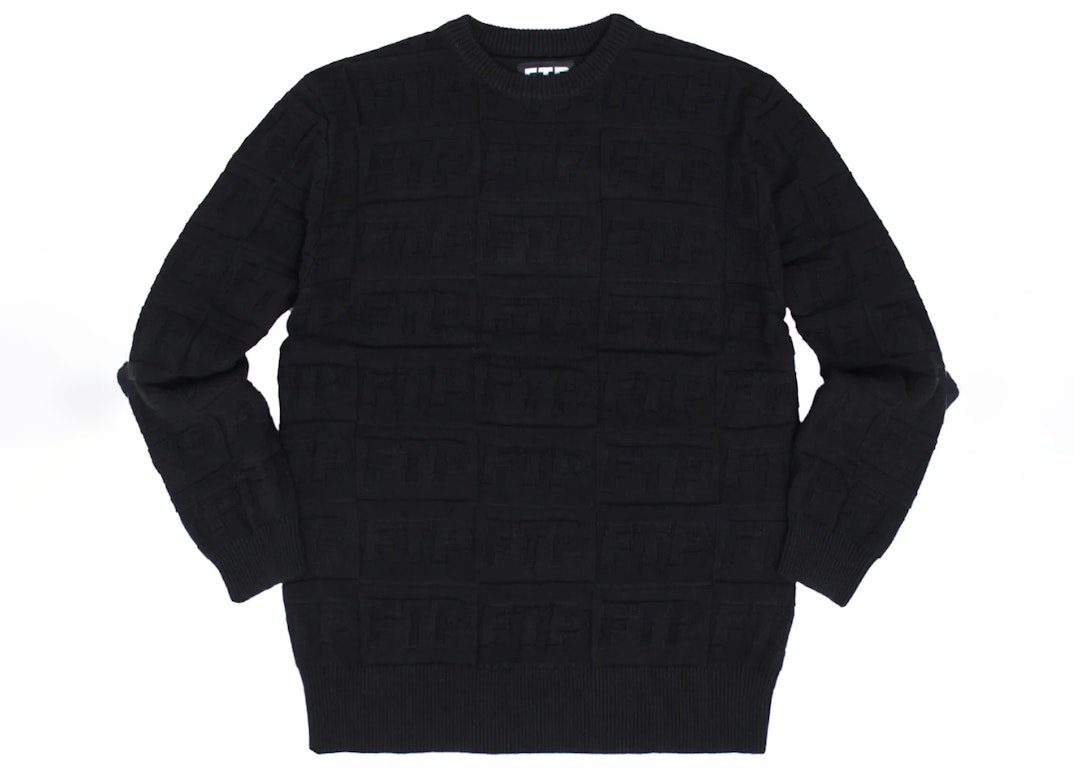 Pre-owned Ftp Repeat Logo Knit Sweater Black