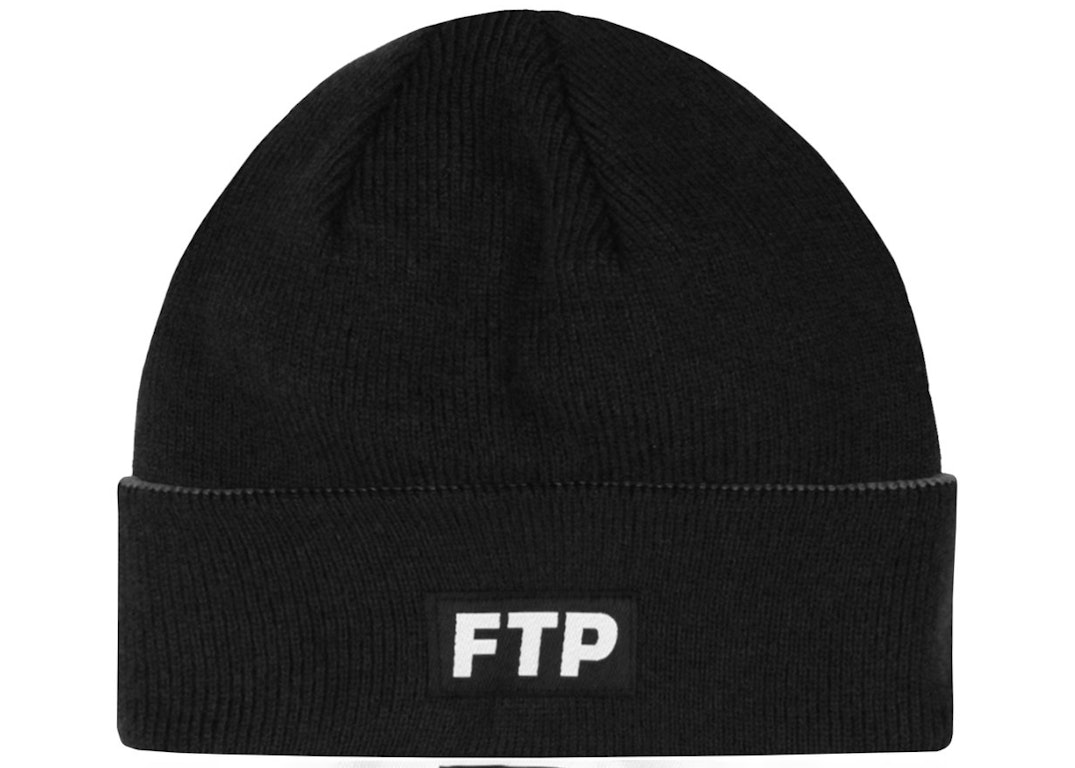 Pre-owned Ftp Reversible Logo Beanie Black/gray