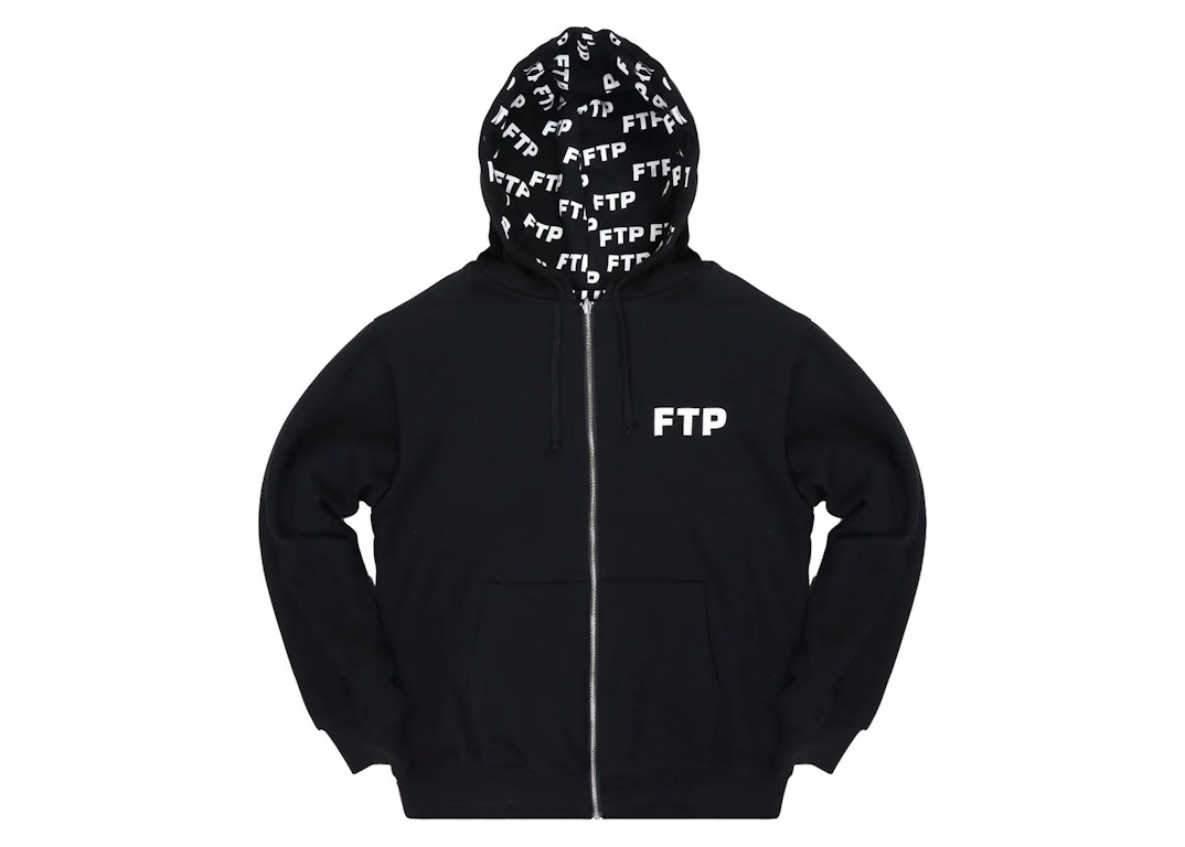 Pre-owned Ftp Reversible Logo Hoodie Black