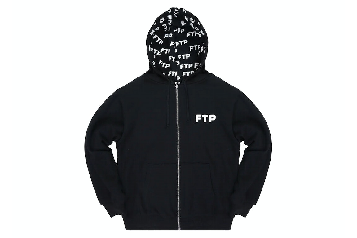 Pre-owned Ftp Reversible Logo Hoodie Black