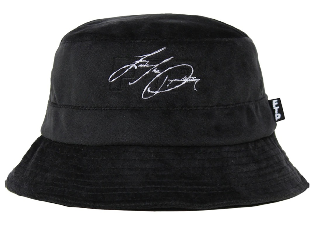Pre-owned Ftp Signature Logo Reversible Bucket Hat Black