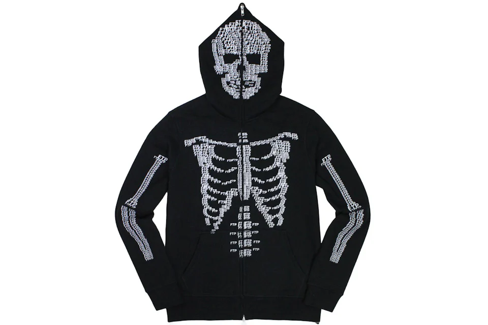 FTP Skeleton Full Zip Hoodie Black Men's - SS21 - US