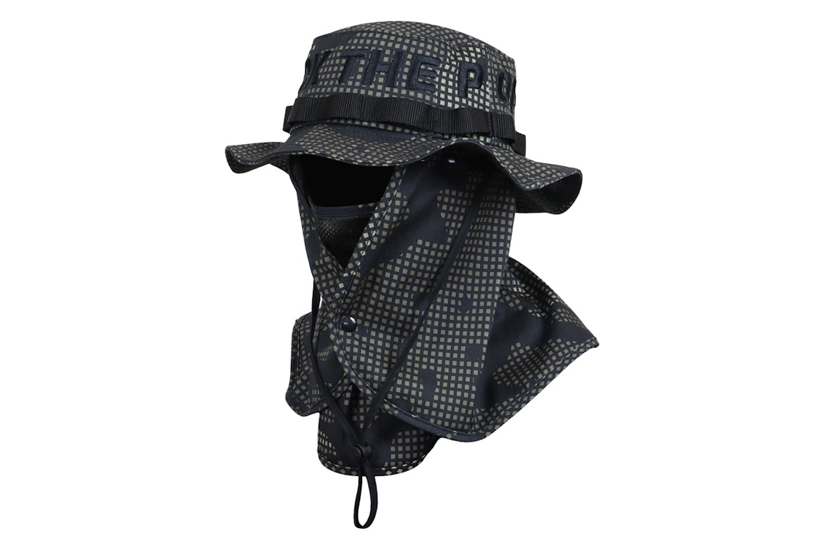 Pre-owned Ftp Spell Out Face Mask Boonie Hat Night Camo