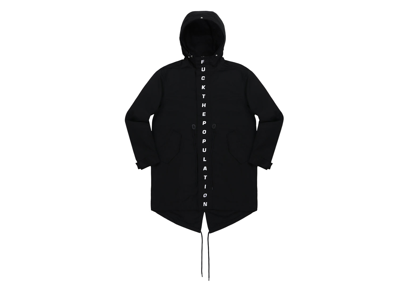 FTP Spell Out Fishtail Parka Black Men's - SS24 - GB