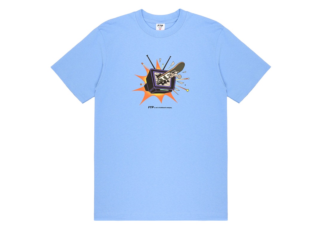Pre-owned Ftp Tv Guide Tee Sky Blue