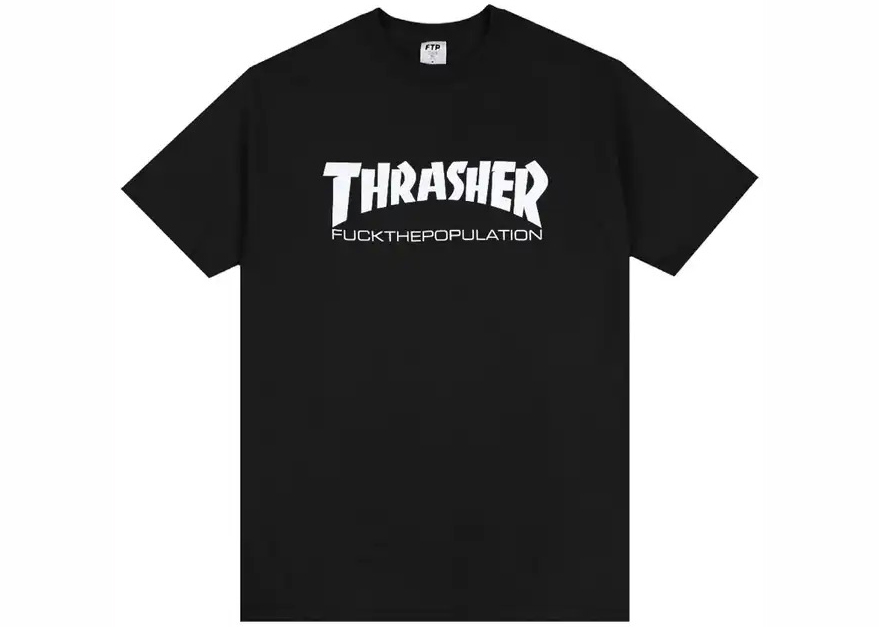 FTP Thrasher Logo Tee Black Men's - FW22 - US